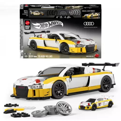 Mattel Brick Shop, Hot Wheels '15 Audi R8 LMS, 820pc, white