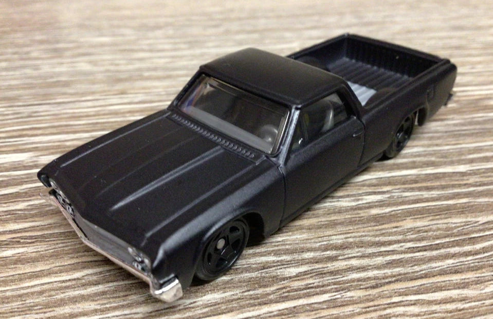 Hot Wheels 2024 Fast & Furious: HW Decades of Fast 1/5, 1967 Chevy El Camino, PREOWNED/LOOSE, matte black *NO CANNONS/CAGE