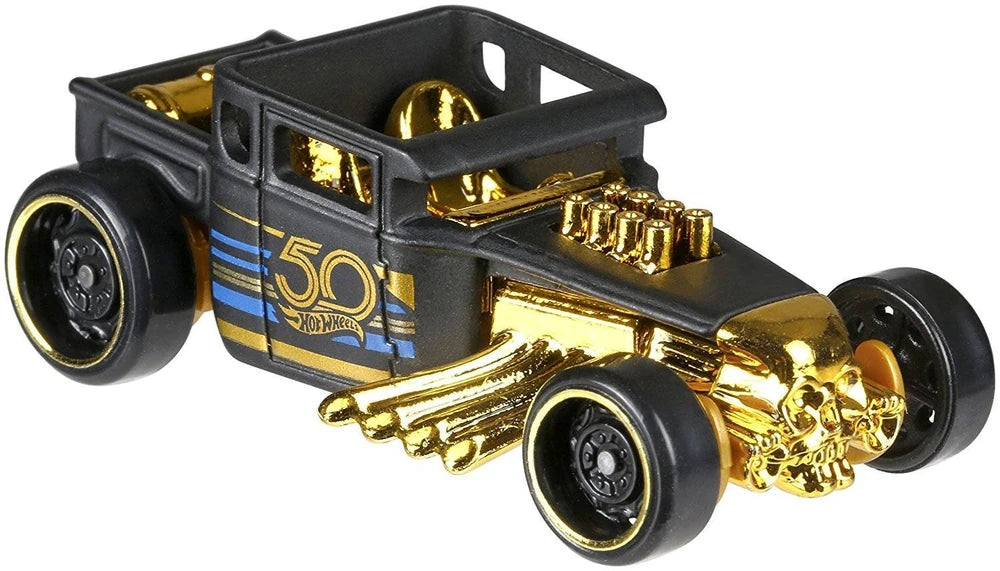 Hot Wheels 2018 50th Anniversary Bone Shaker, NEW/LOOSE, black/gold