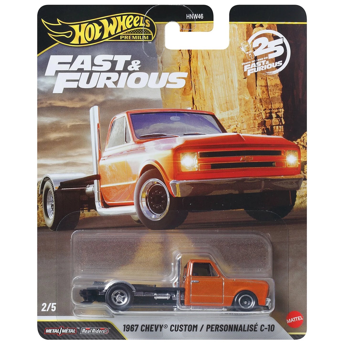 Hot Wheels 2026 Fast & Furious 25th Anniversary 2/5, 1967 Chevy Custom C-10, orange