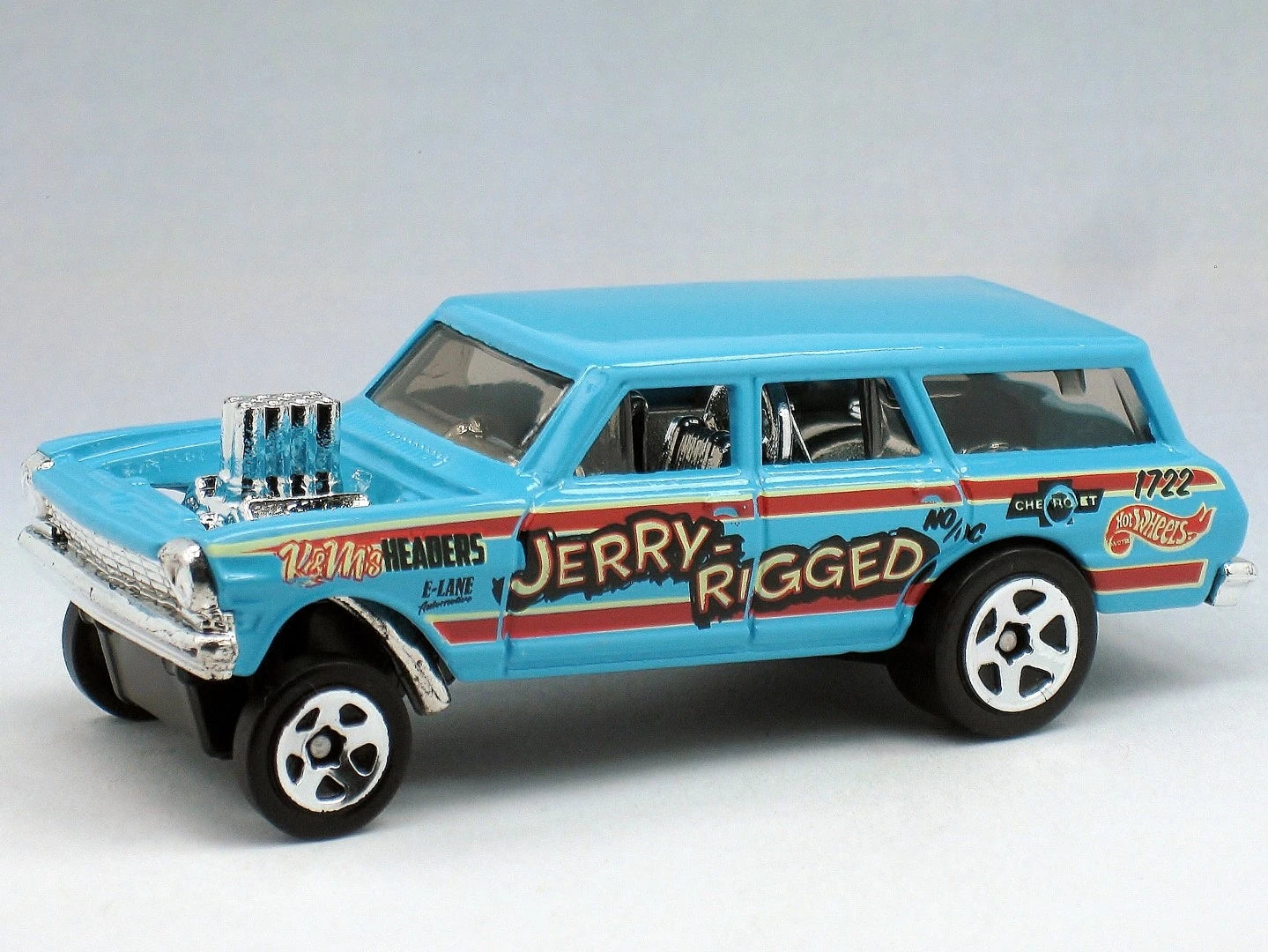 Hot Wheels 2019 #198/250 '64 Chevy Nova Wagon, NEW/LOOSE, sky blue