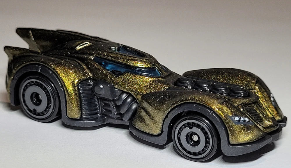 Hot Wheels 2025 #054/250, Arkham Asylum Batmobile, NEW/LOOSE, metalflake dark gold