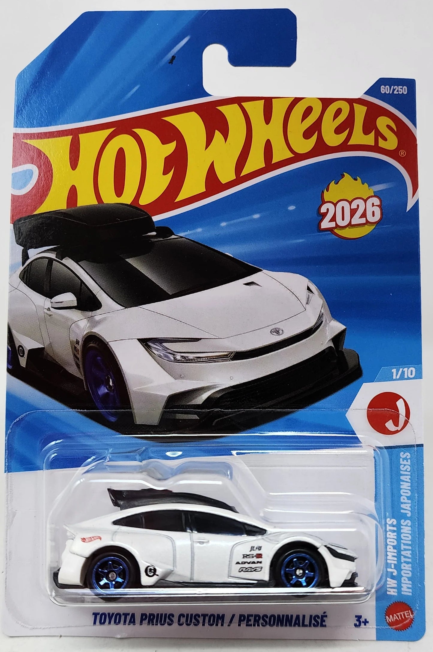 Hot Wheels 2026 #060/250 Toyota Prius Custom, white (roof box variant)