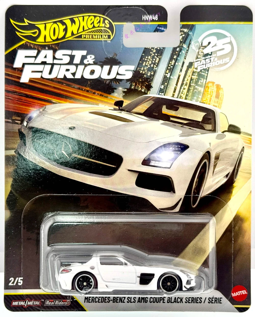 Hot Wheels 2026 Premium Fast & Furious 25th Mix 4 2/5, Mercedez-Bens SLS AMG Coupé Black Series, white