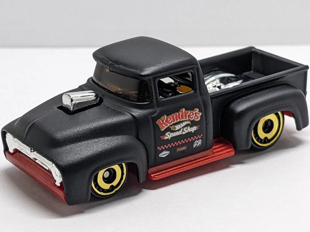 Hot Wheels 2019 #227/250, Custom '56 Ford Truck, NEW/LOOSE, matte black