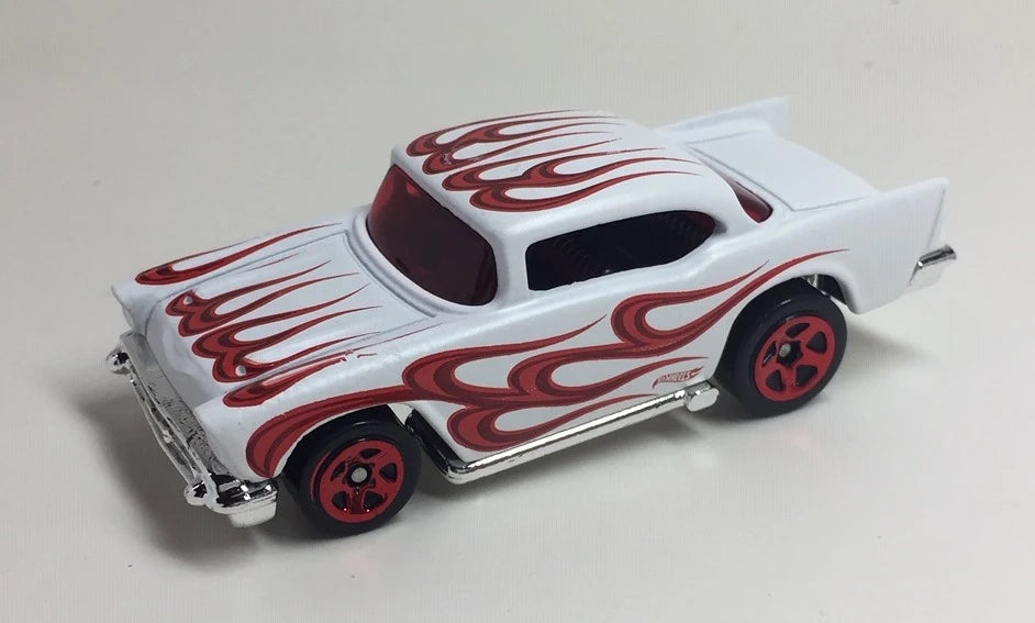 Hot Wheels 2019 #009/250 '57 Chevy, TARGET RED EDITION, NEW/LOOSE, white