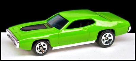 Hot Wheels 2001 #26 '71 Plymouth GTX, NEW/LOOSE, lime green