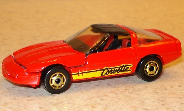 Hot Wheels 1989 Park 'n Plates, '80's Corvette, PREOWNED/LOOSE, red