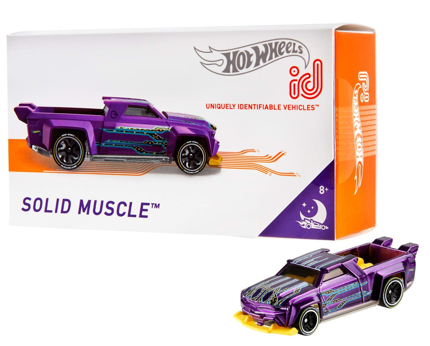 Hot Wheels 2019 Hot Wheels id: Nightburnerz 02/06, Solid Muscle, PREOWNED/LOOSE w/BOX, spectraflame purple