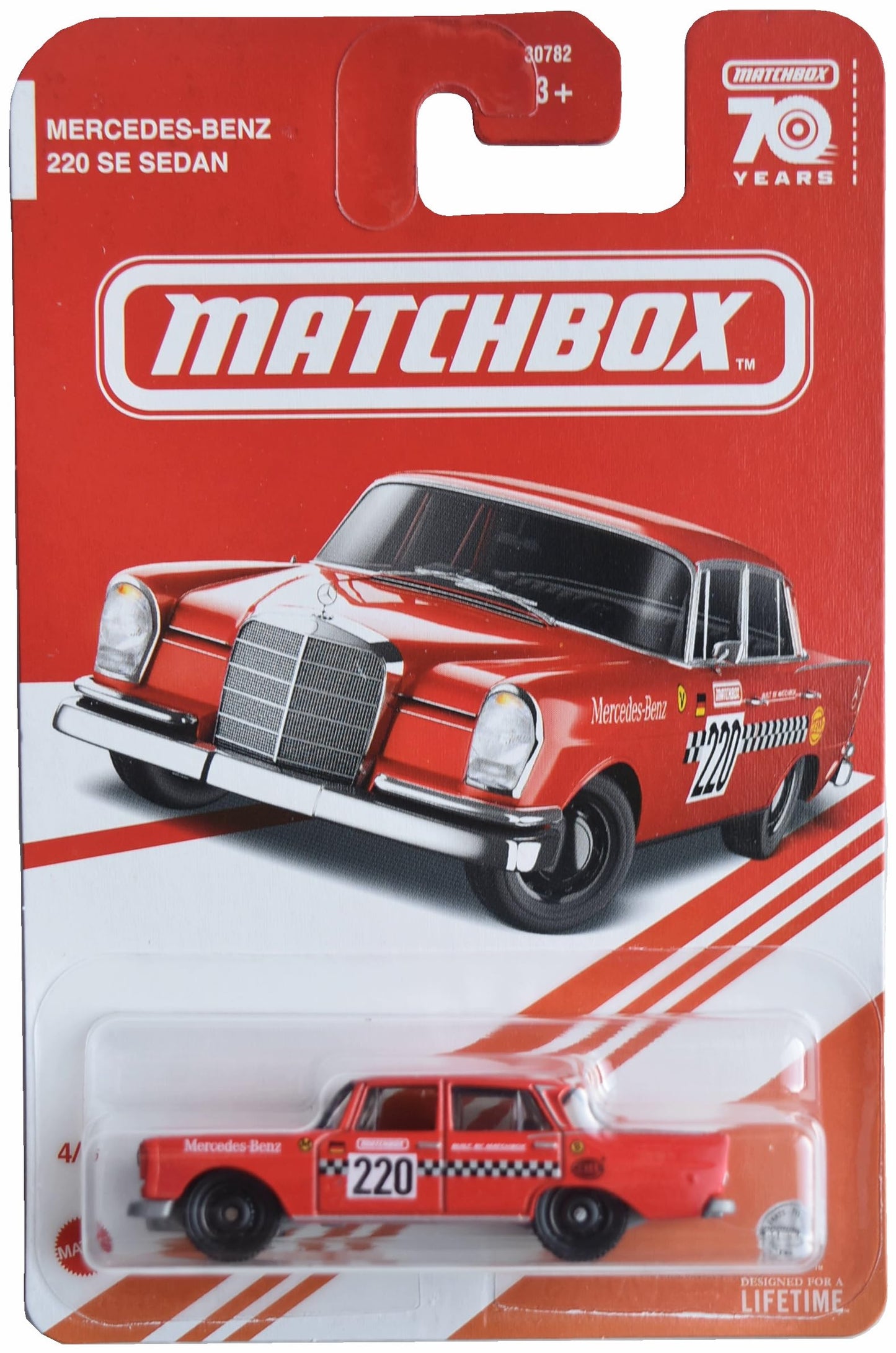 Matchbox 2023 TARGET RED, Mercedes Benz 220 SE Sedan, red