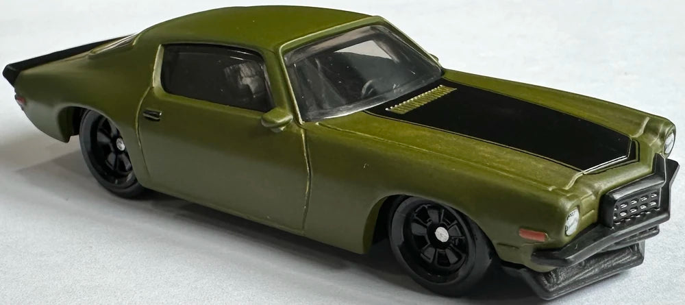 Hot Wheels 2025 Fast & Furious: Villains 4/5, 1973 Chevy Camaro, NEW/LOOSE, olive green