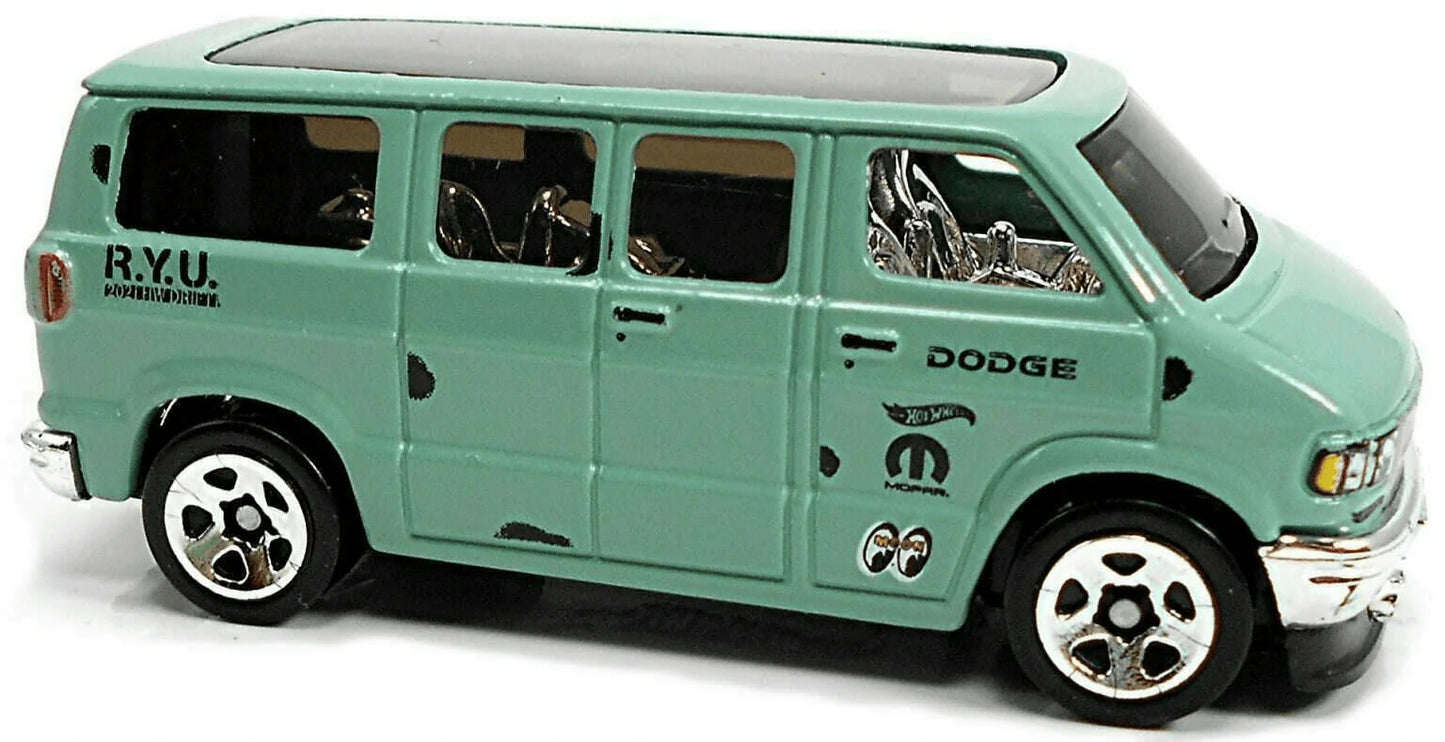 Hot Wheels 2021 #050/250 Dodge Van, NEW/LOOSE, seafoam green