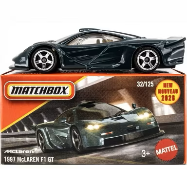 Matchbox 2026 Power Grabs #32/125, 1997 McLaren F1 GT, green