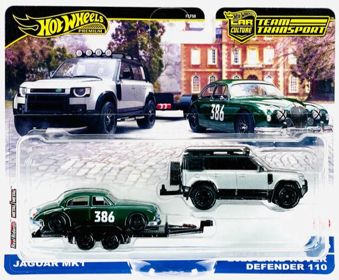 Hot Wheels Car Culture Team Transport #74 Jaguar MK1 & 2023 Land Rover Defender 110