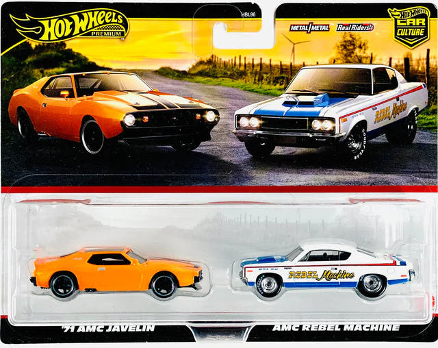 Hot Wheels 2025 Premium 2-Pack, '71 AMC Javelin & AMC Rebel Machine