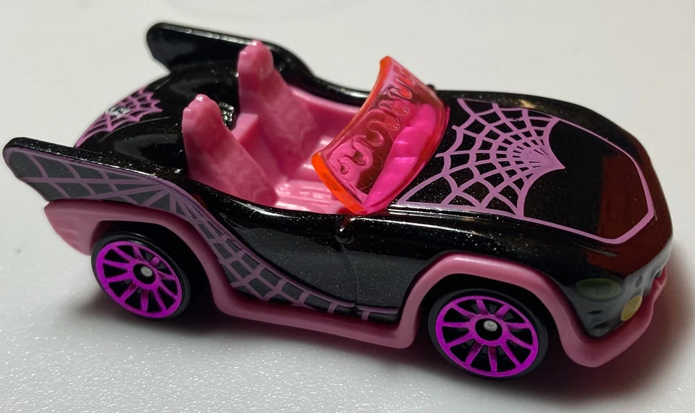 Hot Wheels 2024 #003/250 Monster High Ghoul Mobile, NEW/LOOSE, metalflake black