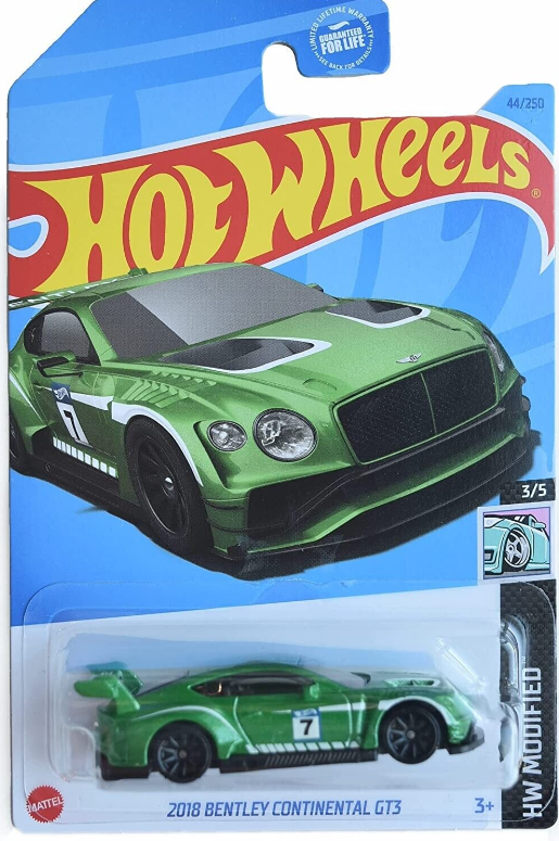 Hot Wheels 2023 #044/250 2018 Bentley Continental GT3, metalflake green