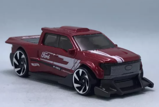 Hot Wheels 2024 #037/250 Ford F-150 Lightning Custom, NEW/LOOSE, dark red