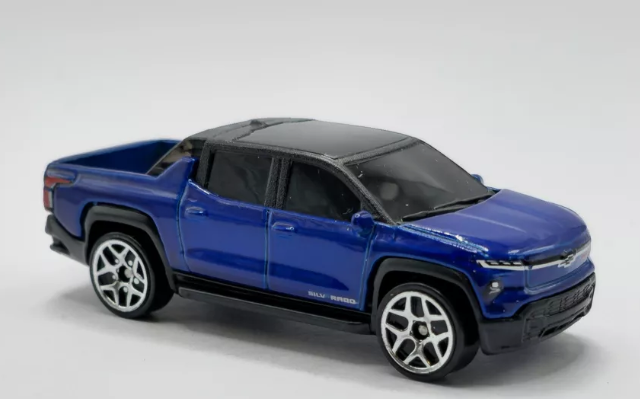 Hot Wheels 2024 #110/250 Silverado EV RST, NEW/LOOSE, northsky blue metallic