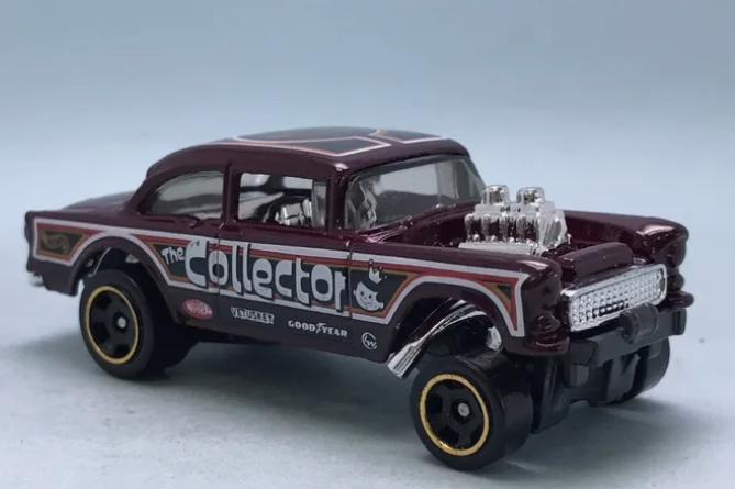 Hot Wheels 2024 #063/250 '55 Chevy Bel Air Gasser, NEW/LOOSE, dark plum