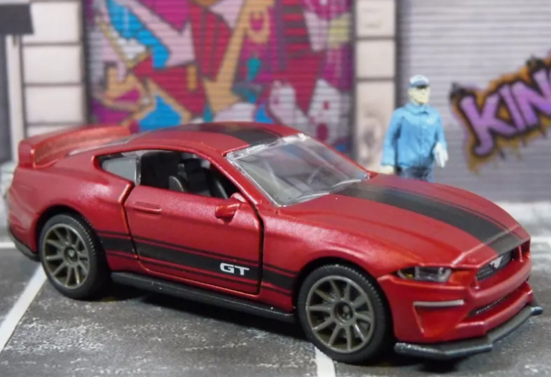 Majorette Deluxe Cars Ford Mustang GT, NEW/LOOSE, matte red