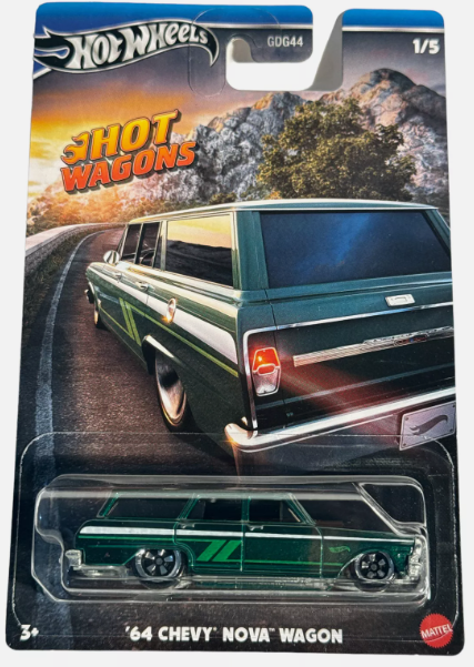 Hot Wheels 2024 Hot Wagons 1/5 '64 Chevy Nova Wagon, green