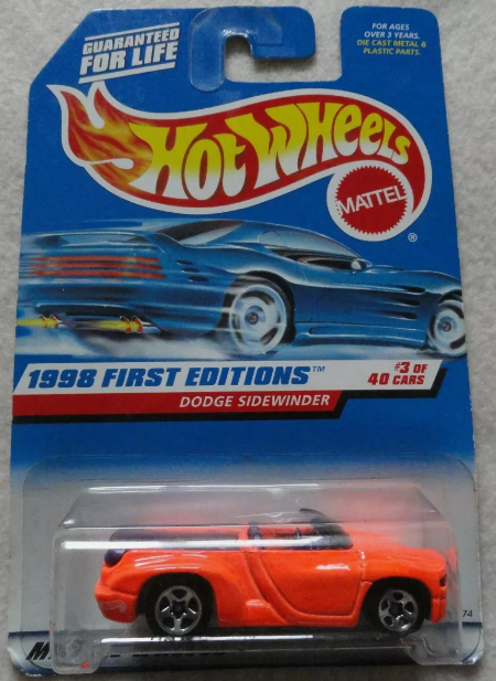 Hot Wheels 1998 First Editions #03/40 Dodge Sidewinder, bright orange