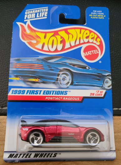 Hot Wheels 1999 First Editions #7/26 Pontiac Rageous, red