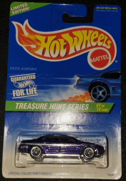 Hot Wheels 1997 Treasure Hunt Series #7/12 Olds Aurora, purple