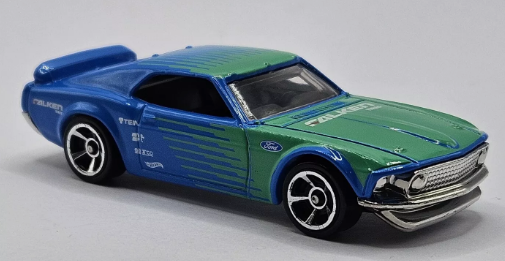 Hot Wheels 2023 #244/250 '69 Ford Mustang Boss 302, NEW/LOOSE, Falken racing blue
