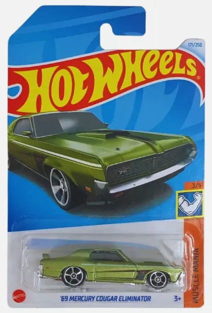 Hot Wheels 2024 #171/250 '69 Mercury Cougar Eliminator, light green