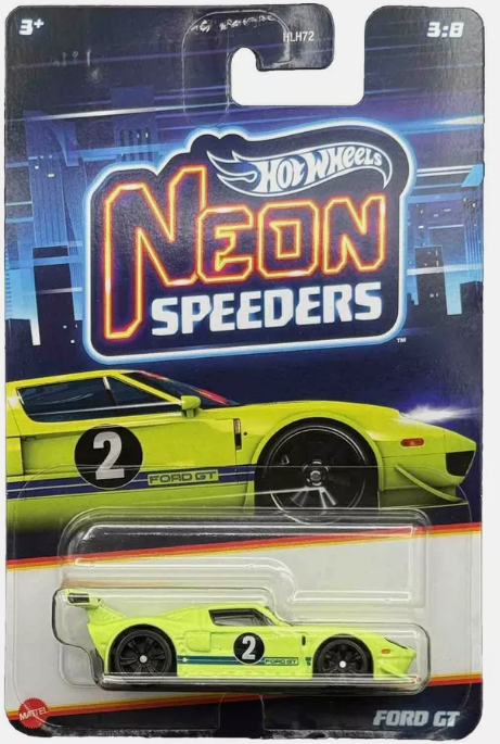 Hot Wheels 2024 Neon Speeders Mix B 3/8 Ford GT, yellow