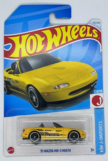 Hot Wheels 2024 #120/250 '91 Mazda MX-5 Miata, yellow