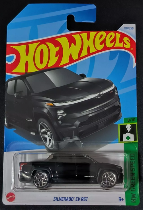 Hot Wheels 2024 #110/250 Silverado EV RST, black