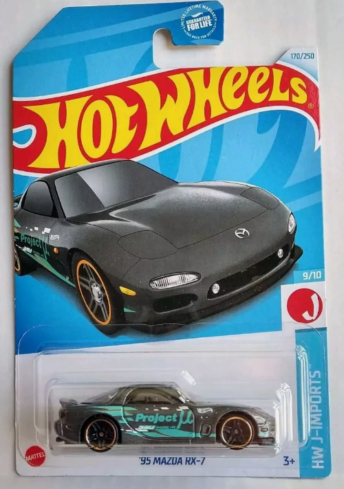 Hot Wheels 2024 #170/250 '95 Mazda RX-7, KROGER EXCLUSIVE, grey