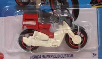 Hot Wheels 2023 #160/250 Honda Super Cub Custom, NEW/LOOSE, white/red