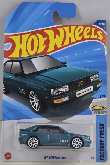 Hot Wheels 2025 #016/250 '87 Audi Quattro, teal