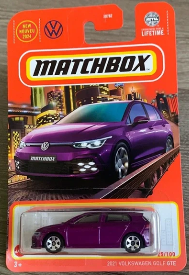 Matchbox 2024 #025/100 2021 Volkswagen Golf GTE, purple