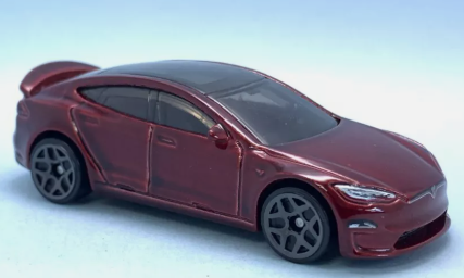 Hot Wheels 2025 #009/250, Tesla Model S Plaid, NEW/LOOSE, ultra red