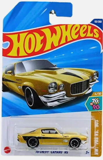 Hot Wheels 2025 #053/250 '70 Chevy Camaro RS, gold
