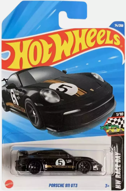 Hot Wheels 2025 #074/250 Porsche 911 GT3, black