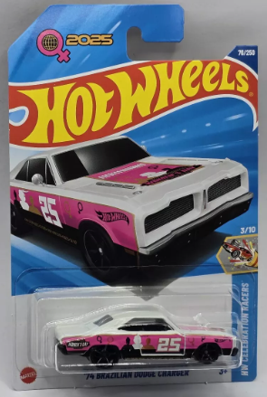 Hot Wheels 2025 #076/250 '74 Brazilian Dodge Charger, white