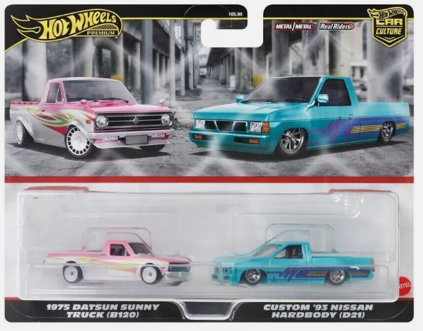 Hot Wheels Premium 2-pack 1975 Datsun Sunny Truck / Custom '93 Nissan Hardbody