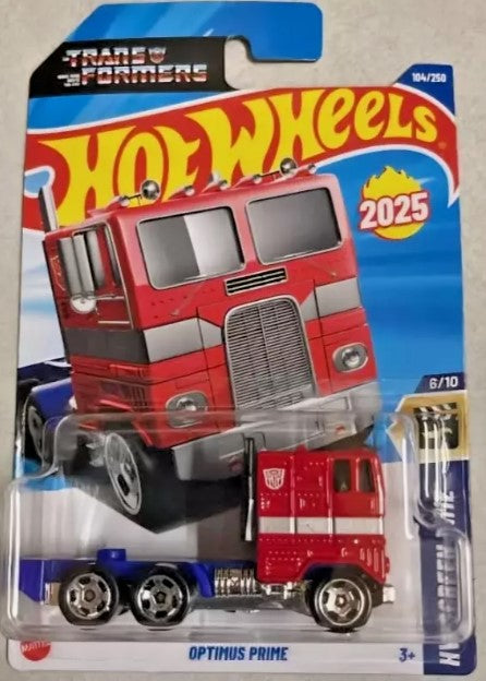 Hot Wheels 2025 #104/250 Optimus Prime, red