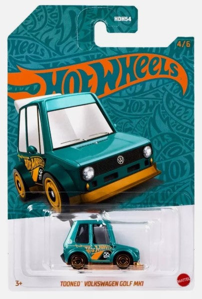 Hot Wheels 56th Anniv. Pearl & Chrome Toon'd VW Golf Mk1