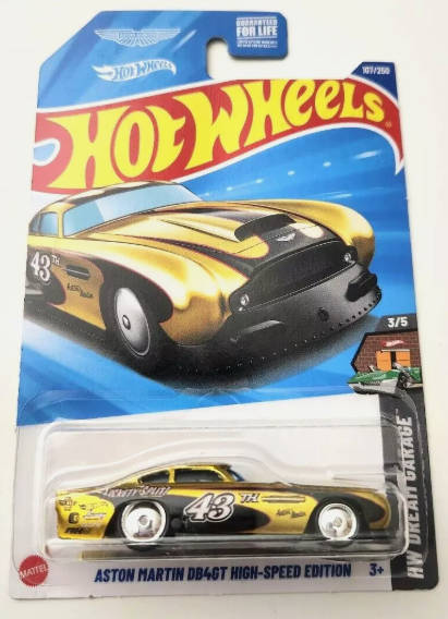 Hot Wheels 2025 #107/250 Aston Martin DB4GT High-Speed Edition, SUPER TREASURE HUNT, spectraflame yellow