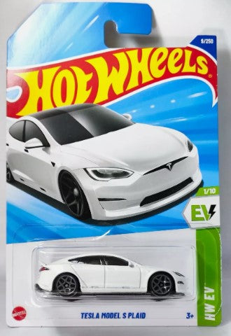 Hot Wheels 2025 #009/250 Tesla Model S Plaid, white