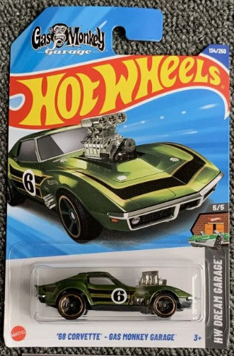 Hot Wheels 2025 #134/250 '68 Corvette - Gas Monkey Garage, green