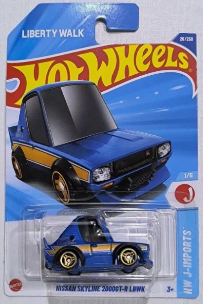 Hot Wheels 2025 #026/250 Nissan Skyline 2000GT-R LBWK (Tooned), blue