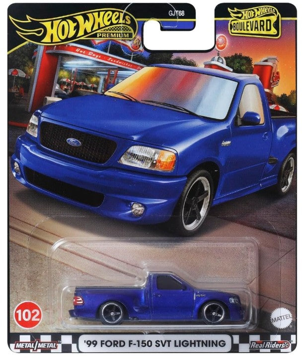 Hot Wheels Boulevard Series #102 '99 Ford F-150 SVT Lightning, blue